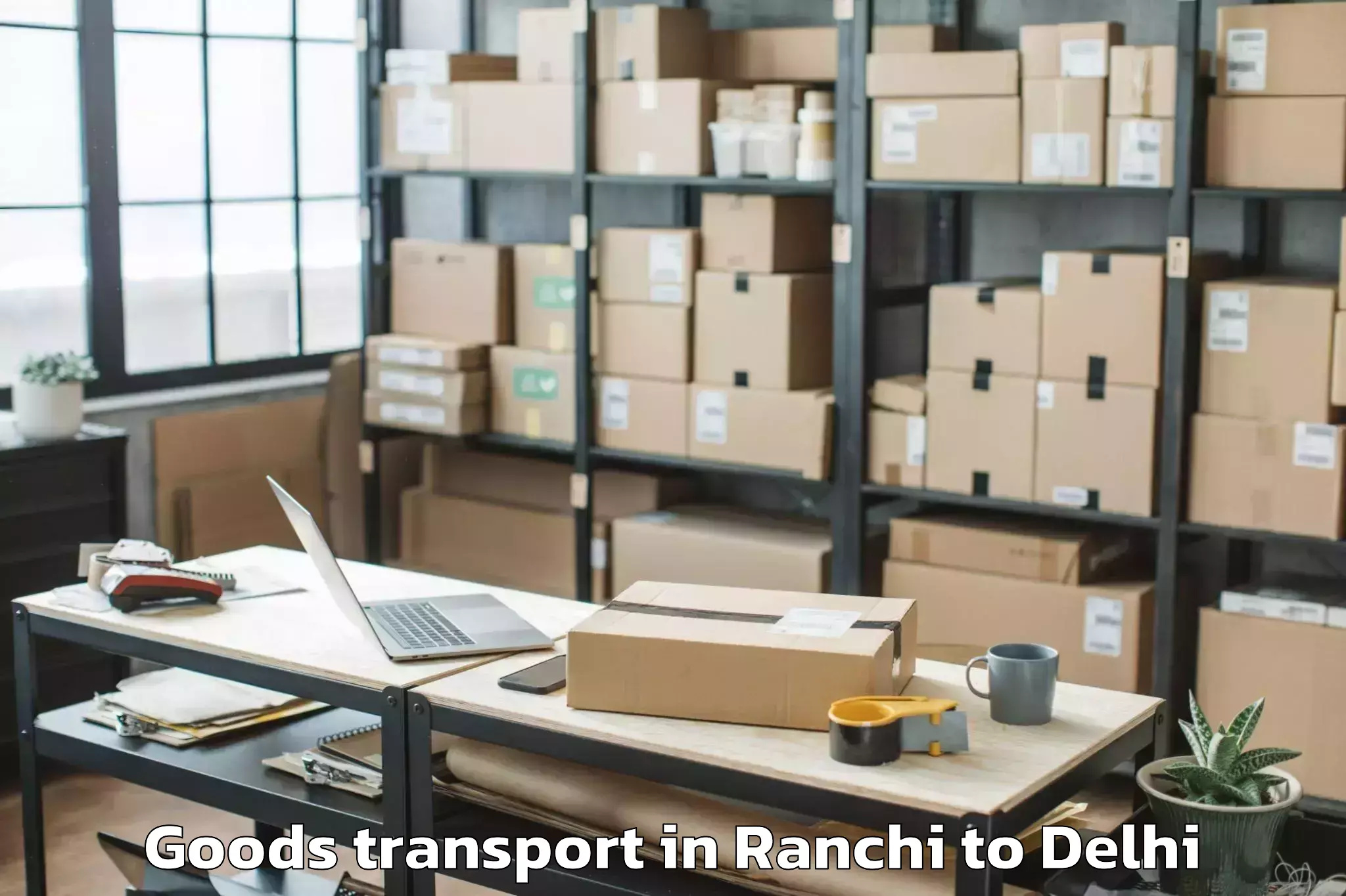 Easy Ranchi to Flatted Factory Complex Okhla Goods Transport Booking